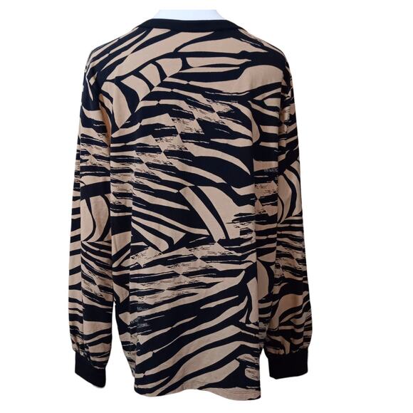 CHICO'S 3 Pullover Top Blouse XL Animal Print Office Career Casual Travel Tan - Picture 8 of 8